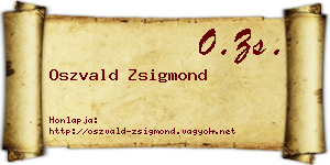 Oszvald Zsigmond névjegykártya